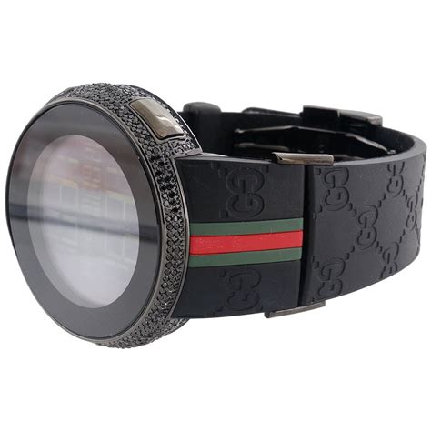 men's black diamond gucci watch